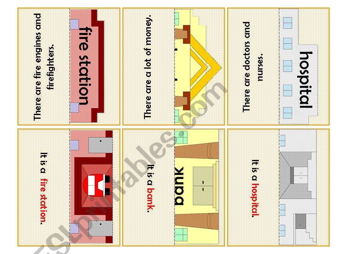 My Community - 01 [Sentence-Matching Activity Cards:12 cards_24 halves]